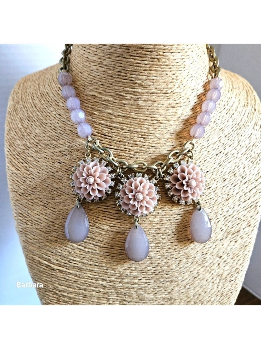 Lia Sophia Retired "Exotic Bloom" Statement Bib Necklace